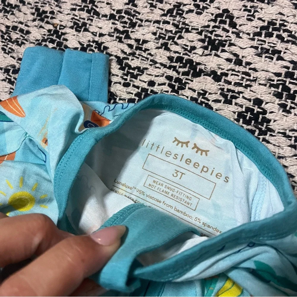 New Little Sleepies Surf Life Zippy Bamboo Pajamas Size 3T
